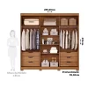 Guarda Roupa Casal 100% Mdf 3 Portas 6 Gavetas Cecília Panan Móveis Cinamomo/Off White – PANAN MOVEIS