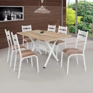 CONJUNTO DE MESA JADE 1,36 COM 6 CAD -