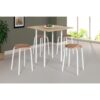 Conjunto Sala de Jantar Mesa Dobrável e 4 Banquetas Expert Ciplafe - MARROM CACAU