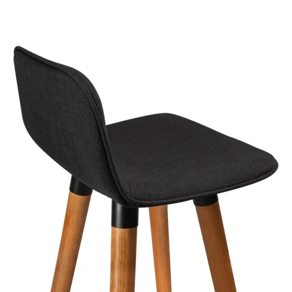 Banquetas Alta Linea Luxo Aço Preto Assento Preto - Imagem 2