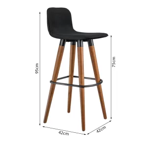 Banquetas Alta Linea Luxo Aço Preto Assento Preto