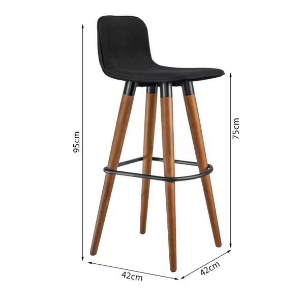 Banquetas Alta Linea Luxo Aço Preto Assento Preto