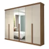 Guarda Roupa 6 Portas MDF com Espelho e Pés Guarapari Panan - Panan Móveis
