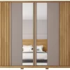 Guarda-roupa Casal com Espelho 6 Portas 4 Gavetas Caemmun Apollo