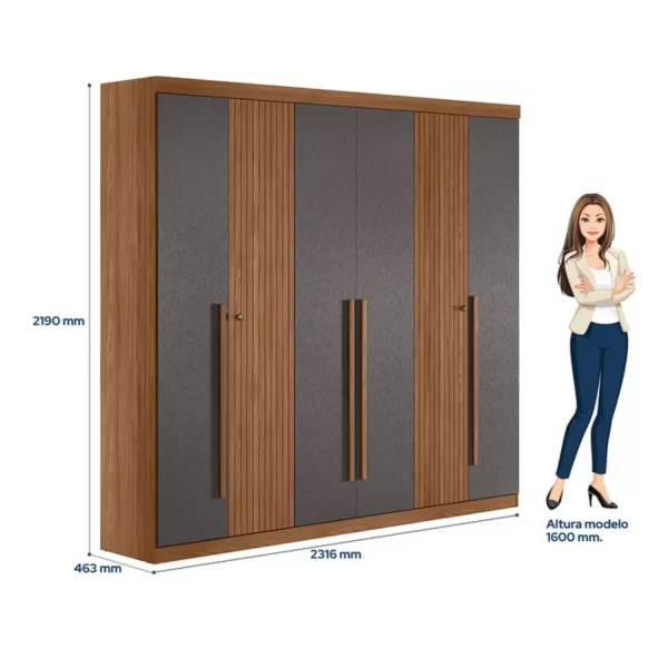 Guarda Roupa BURITI 6 PTAS - Imagem 2